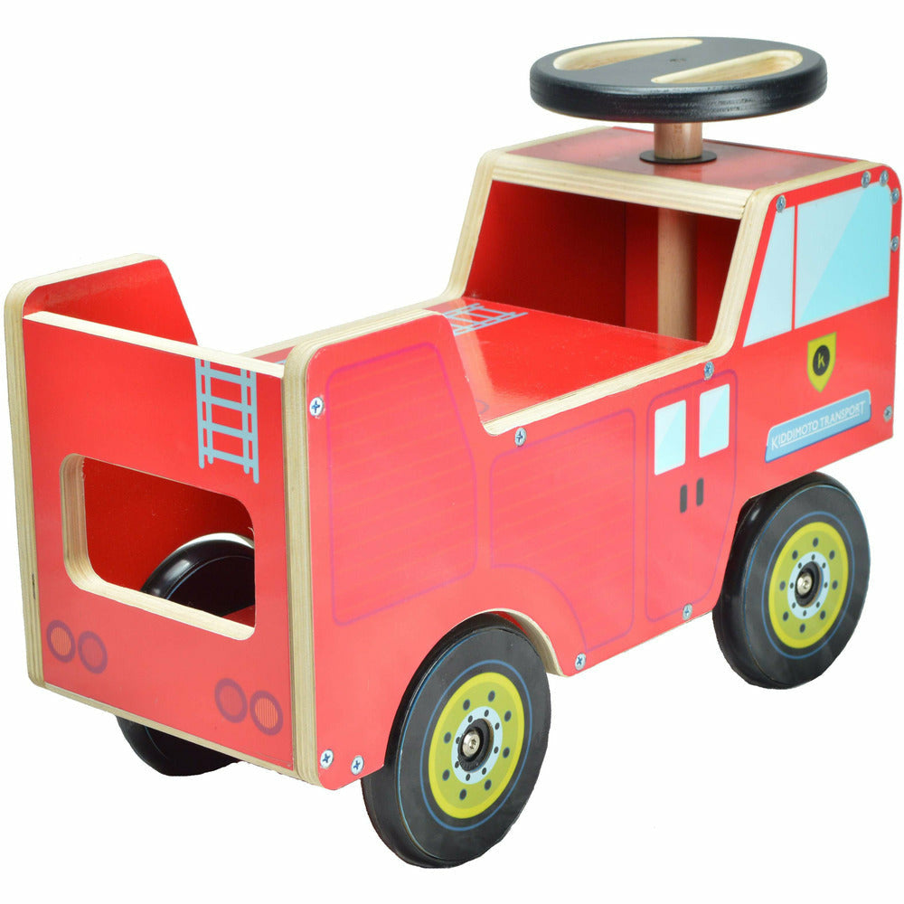 Wooden Fire Engine Ride On From Kiddimoto
