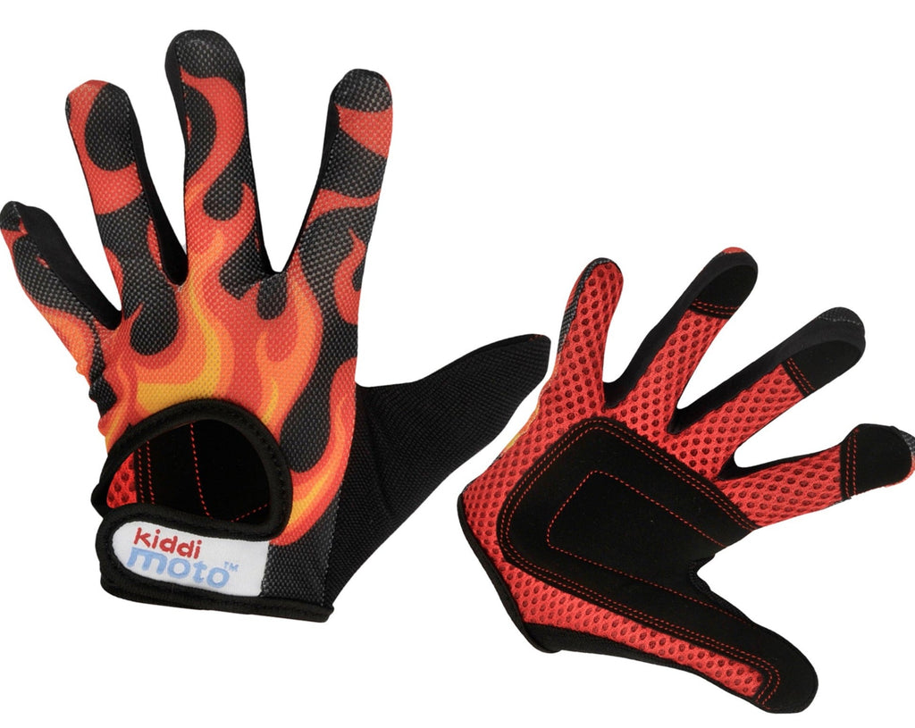 Flames full finger kids cycling gloves