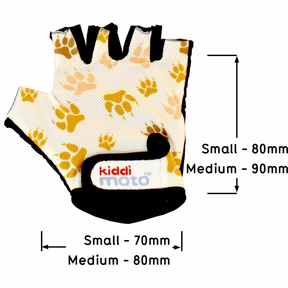 Kiddimoto Paws Printed Cycling Gloves Front
