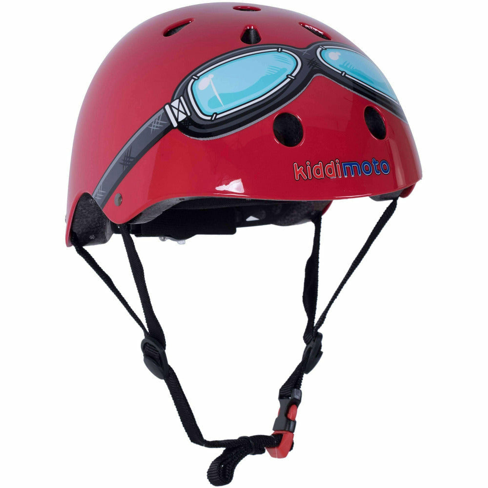 Red Goggle Kids Cycle Helmet Kiddimoto Kids Helmet