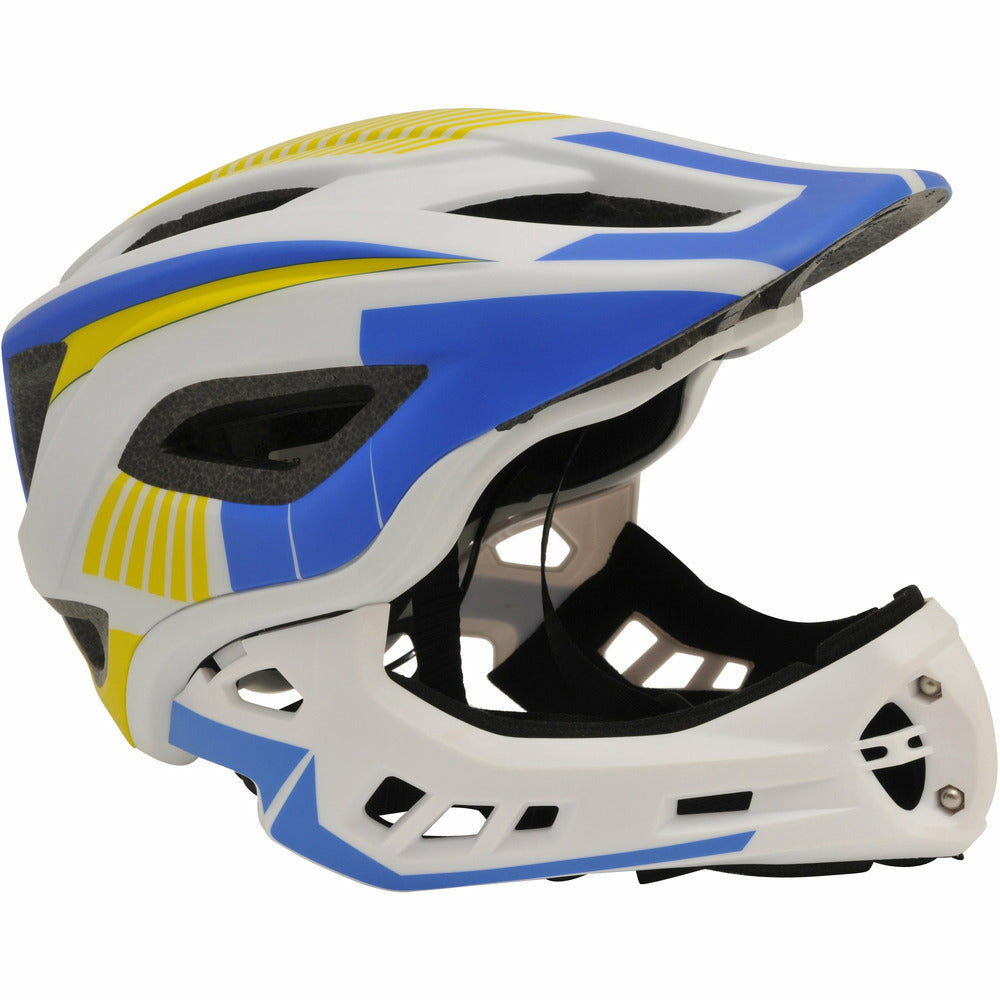 Kiddimoto IKON Full Face Helmet - White/Blue